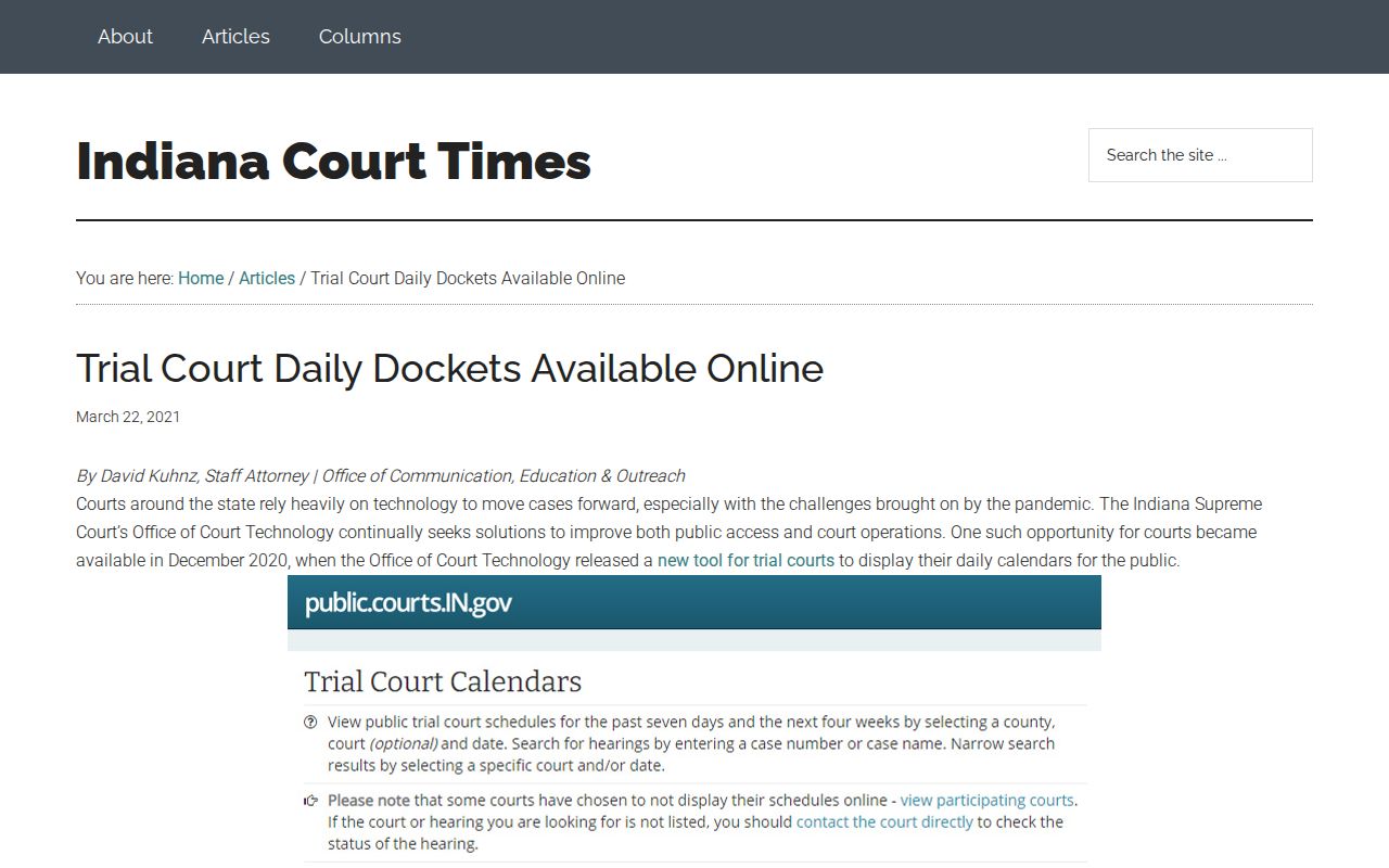 Indiana rolling window for Decatur County court dates