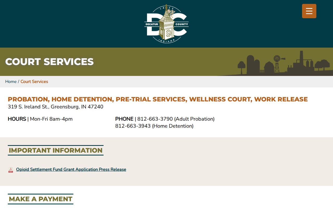 Decatur County Court Services programs and contact information