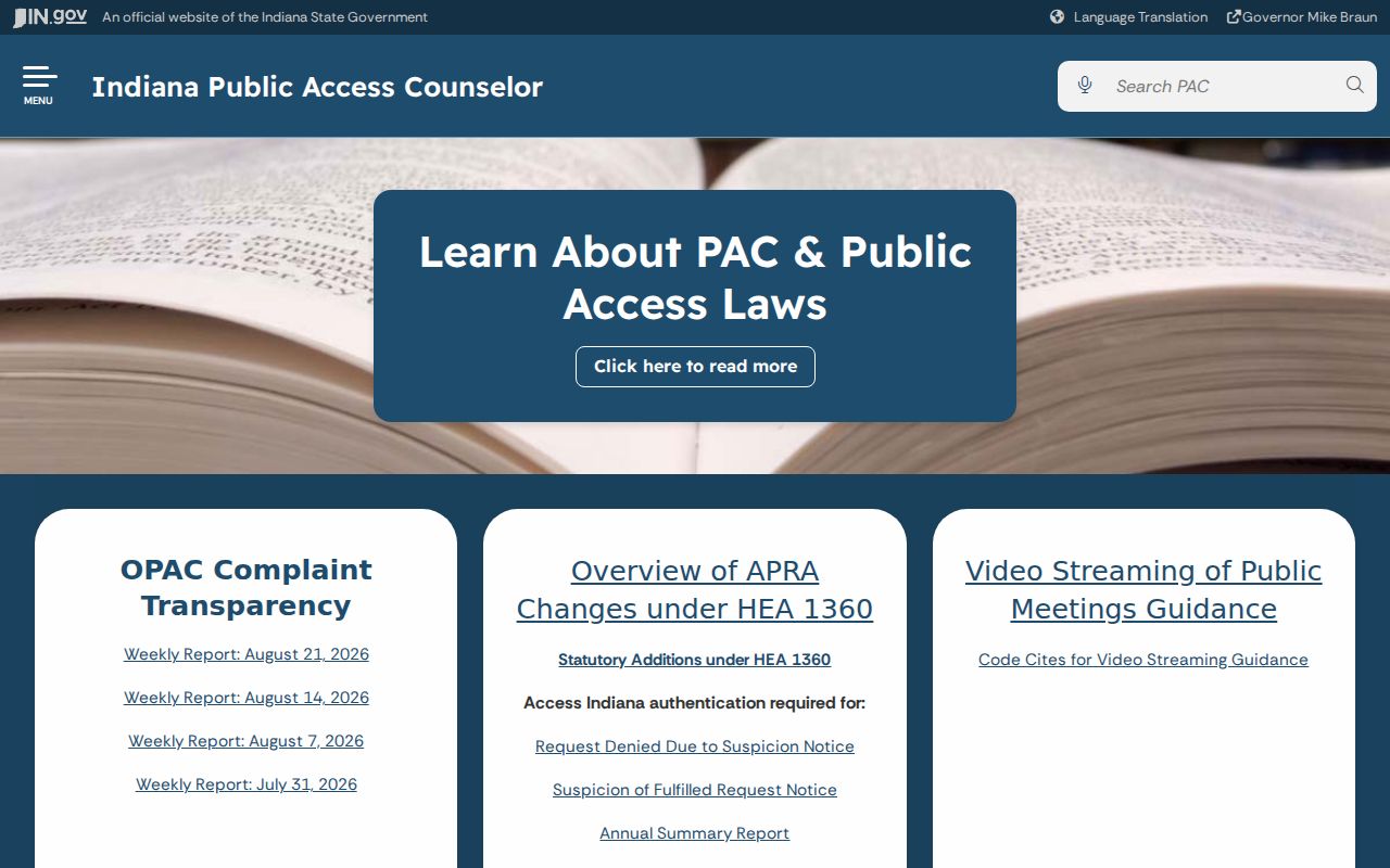 Indiana Public Access Counselor resource for Decatur County criminal record questions