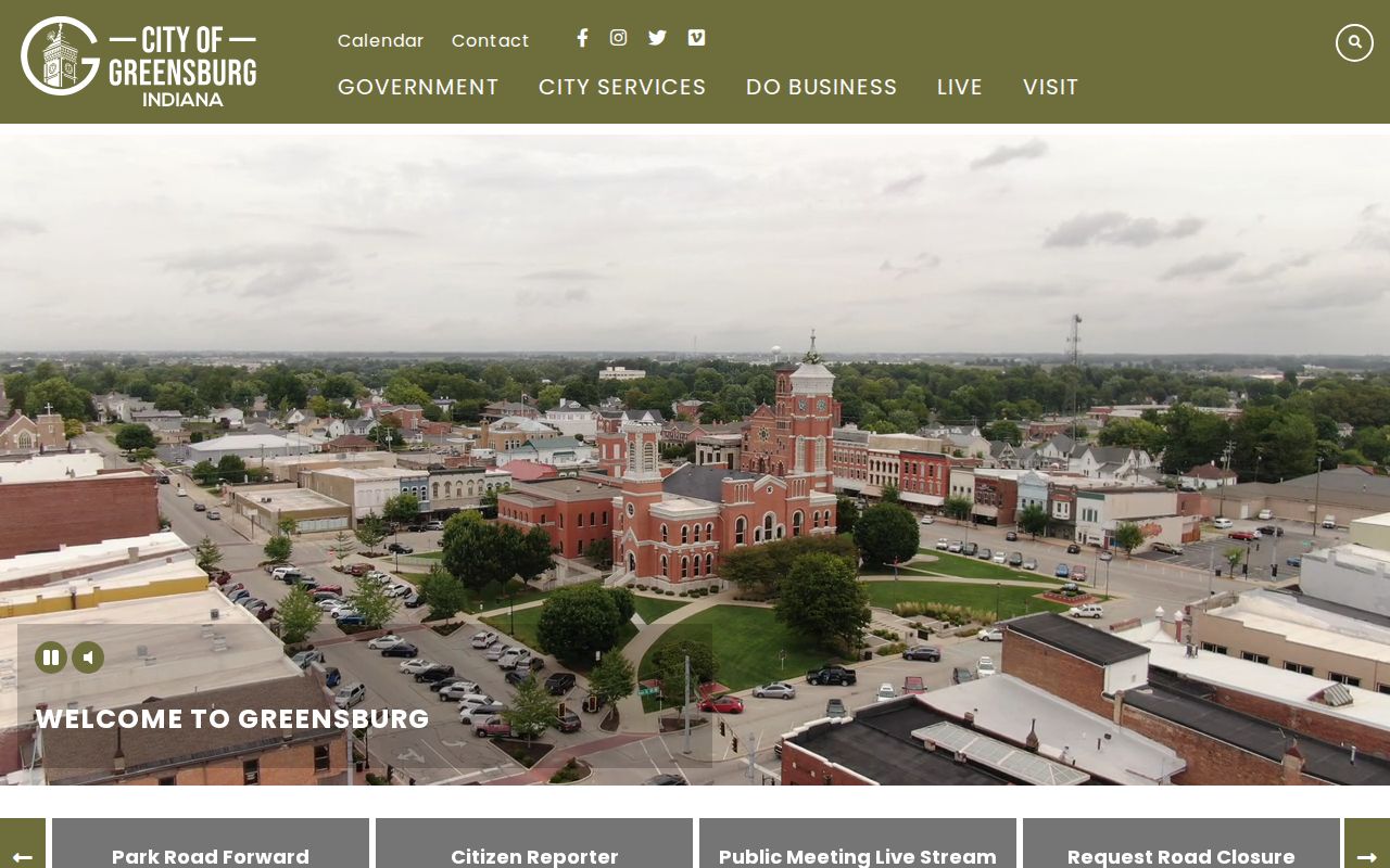 Greensburg city government page for city records and meetings