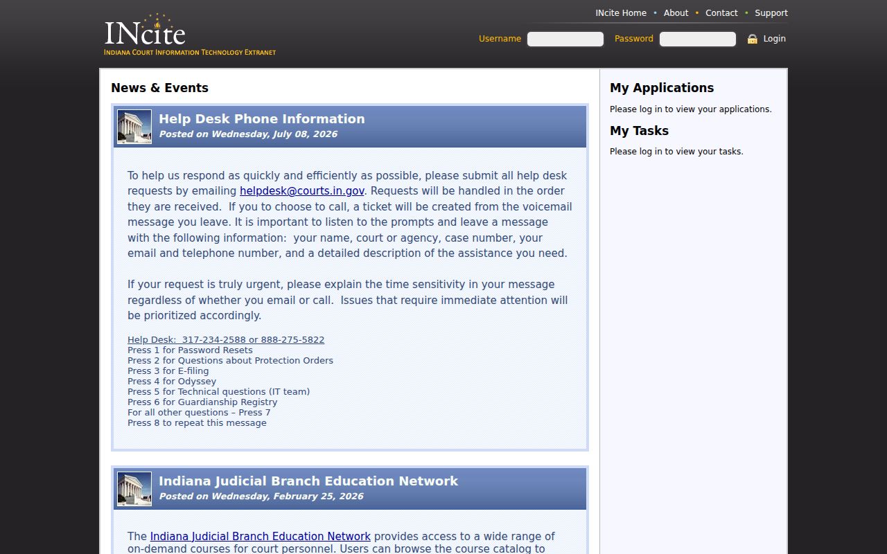 Indiana Protection Order Search public service